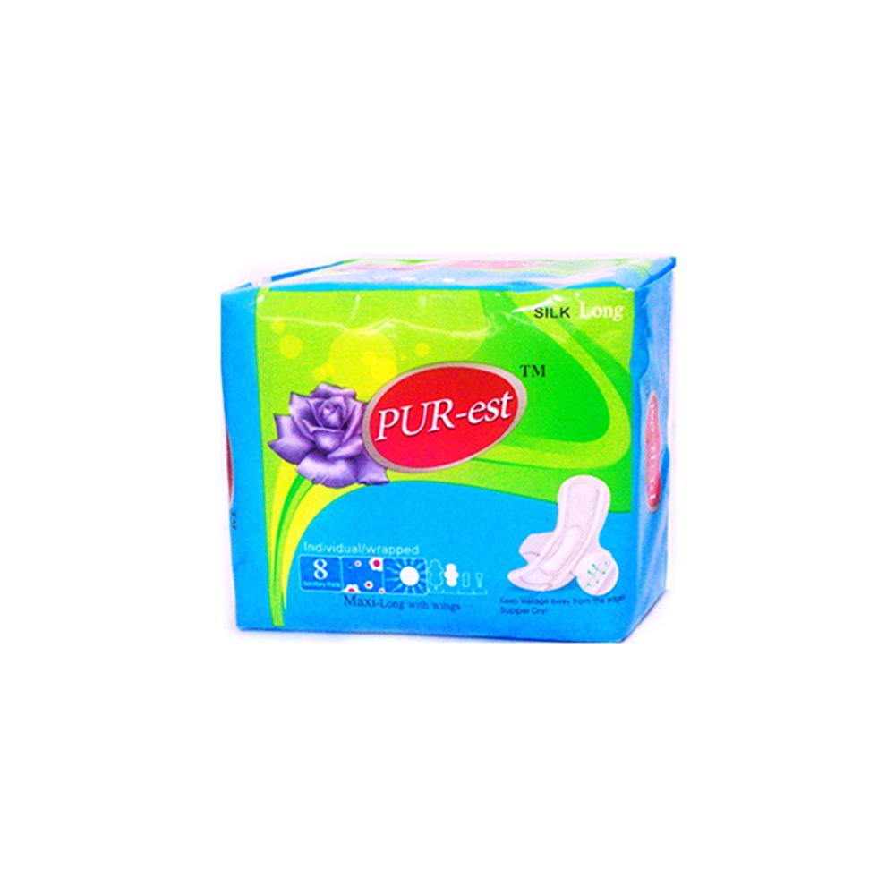 Pur-est Silk Long Individual 8 Sanitary Pads