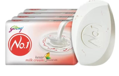 NO 1 Soap Kesar Milk Cream 4pcs
