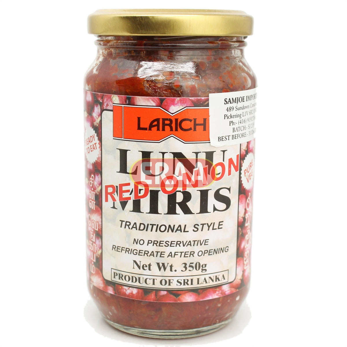 Larich Lunu Red Onion 350g