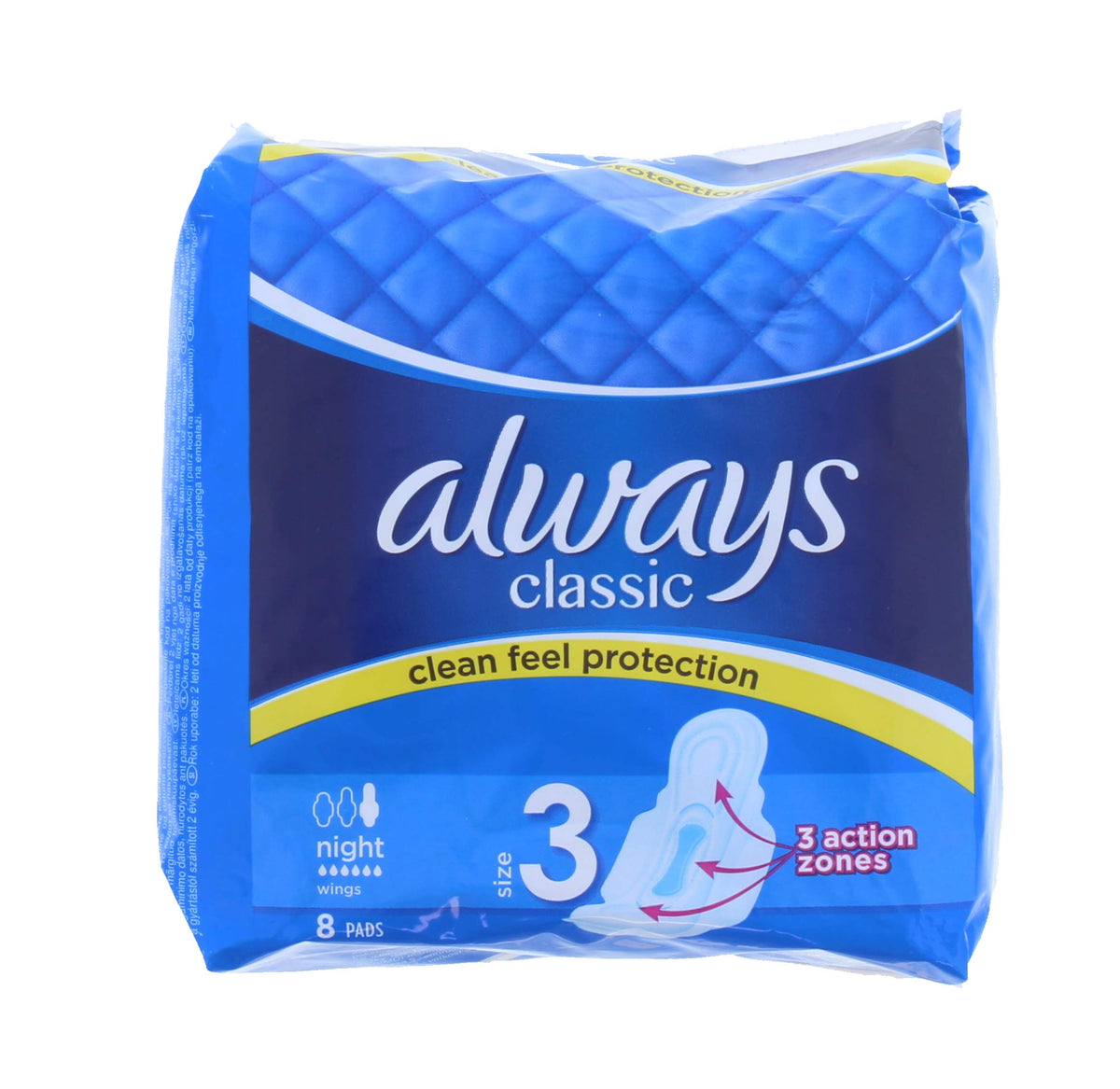 Always Classic Clean Protection Night Size 3 (8 Pads)