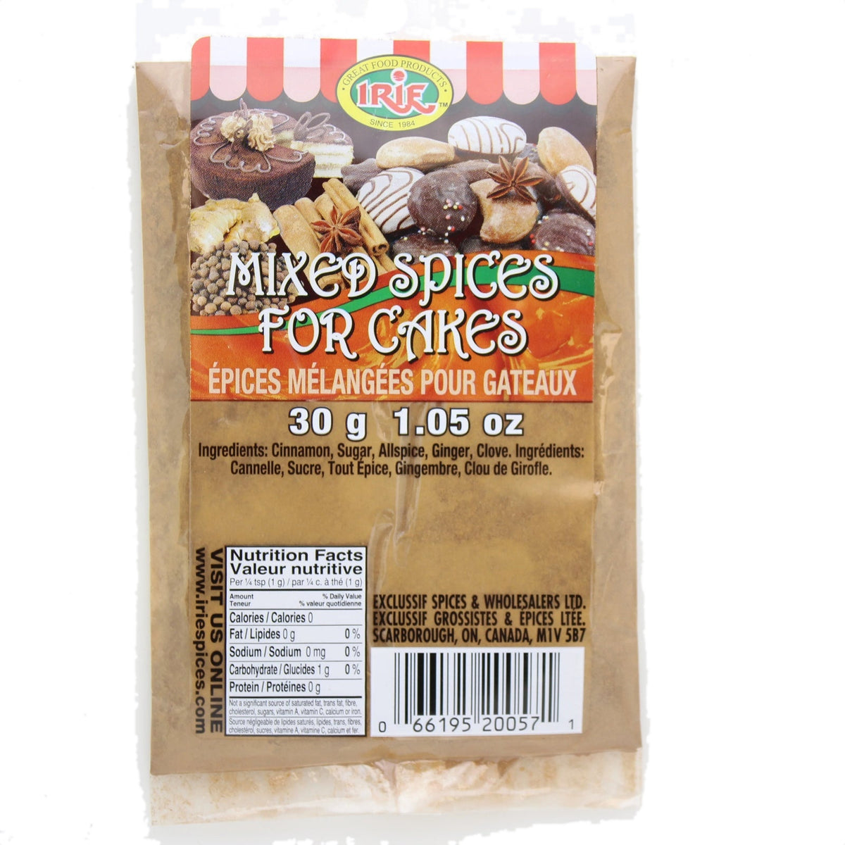 Irie Mixed Spices For Cakes 30g