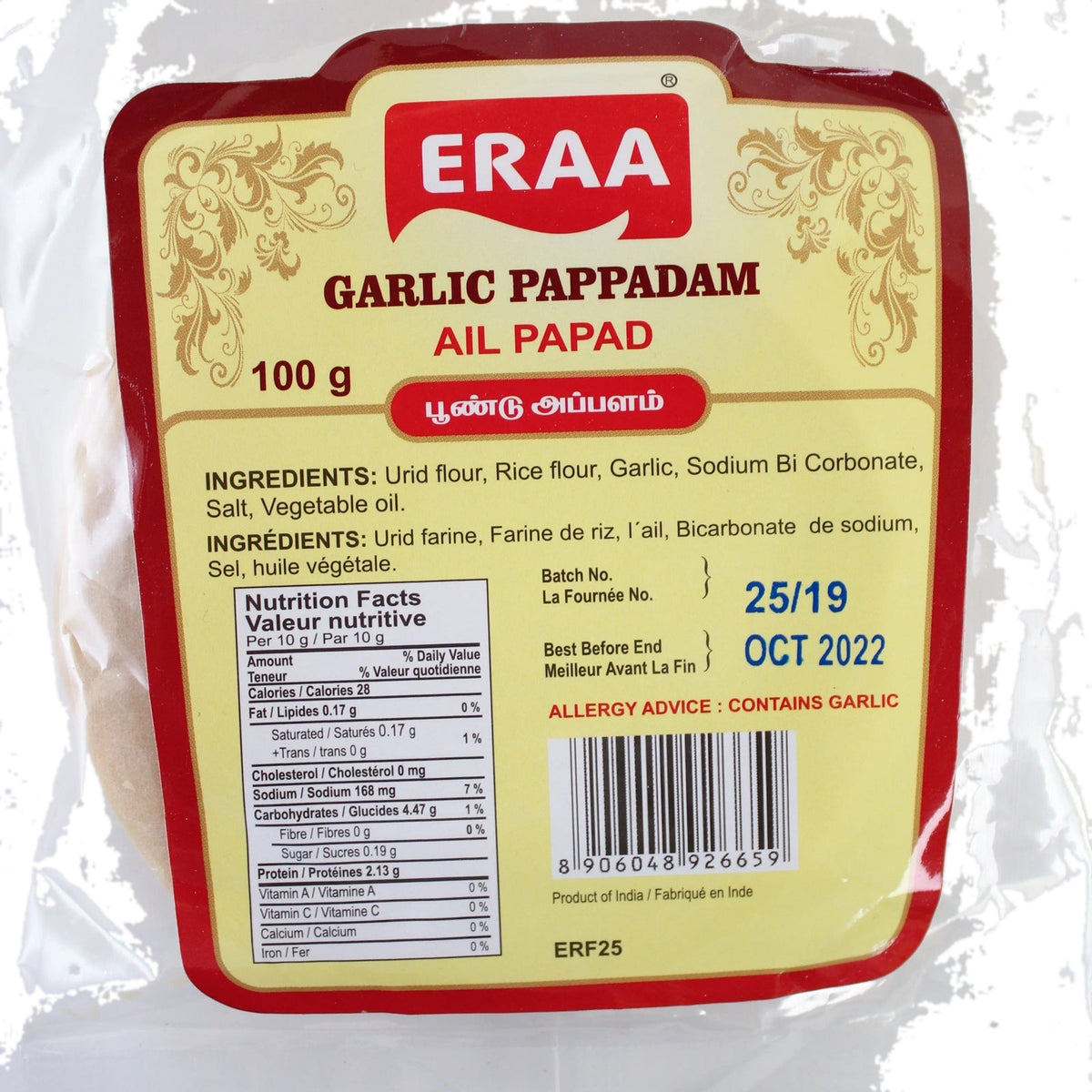 Eraa Garlic Papadam 100g