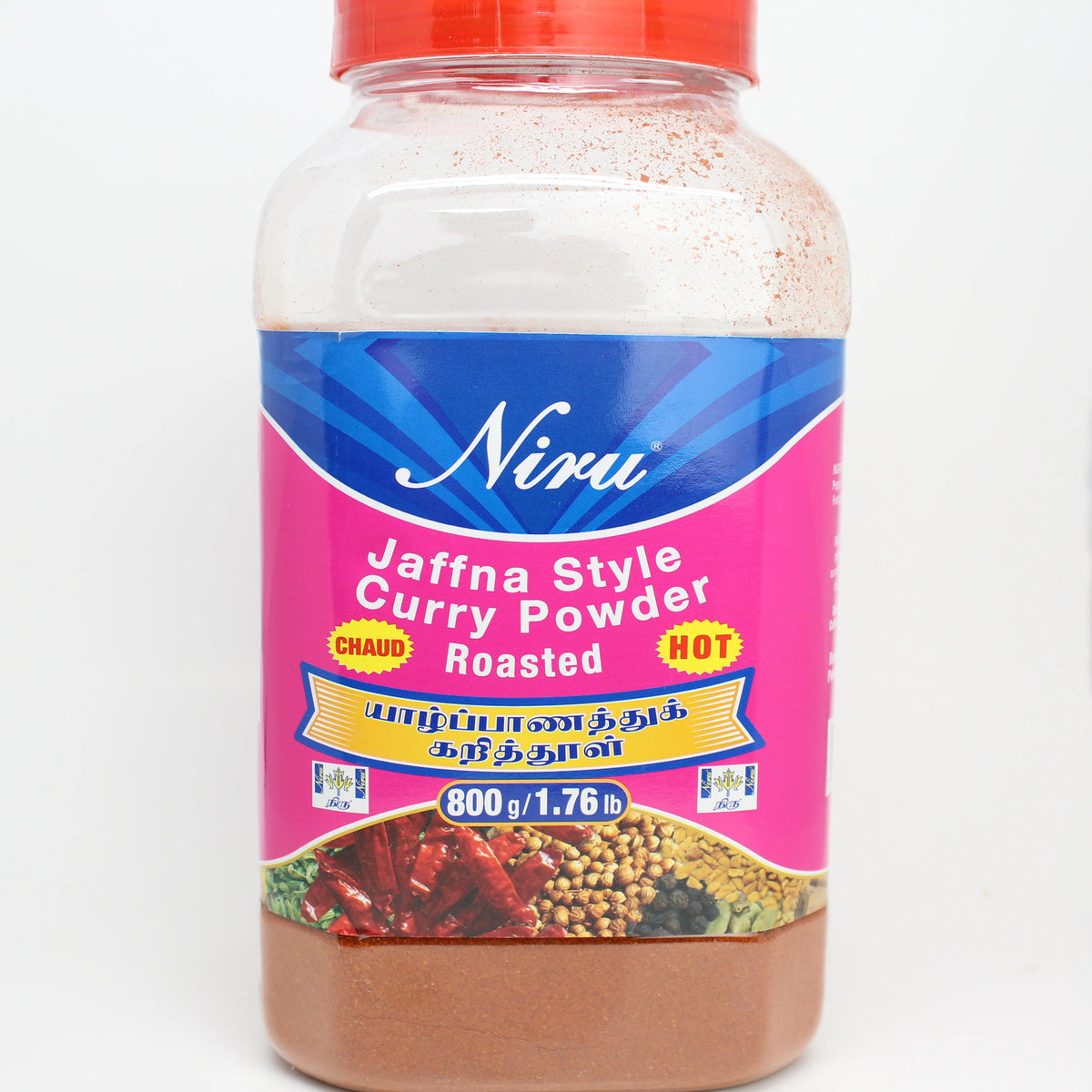 Niru Jaffna Style Curry Powder Roasted Hot 800g Bottle