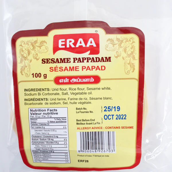 Eraa Sesame Papadam 100g